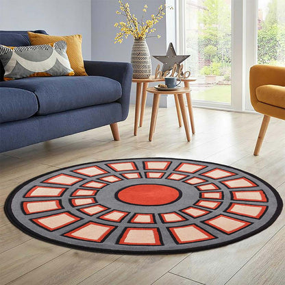 Rugs, (Presto) ICHT1706C6X6, Multicolor Geometric Hand Tufted Round Wool Carpet - EL15997