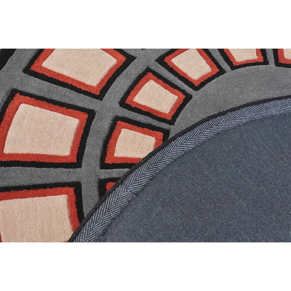 Rugs, (Presto) ICHT1706C6X6, Multicolor Geometric Hand Tufted Round Wool Carpet - EL15997