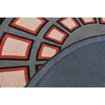 Rugs, (Presto) ICHT1706C6X6, Multicolor Geometric Hand Tufted Round Wool Carpet - EL15997