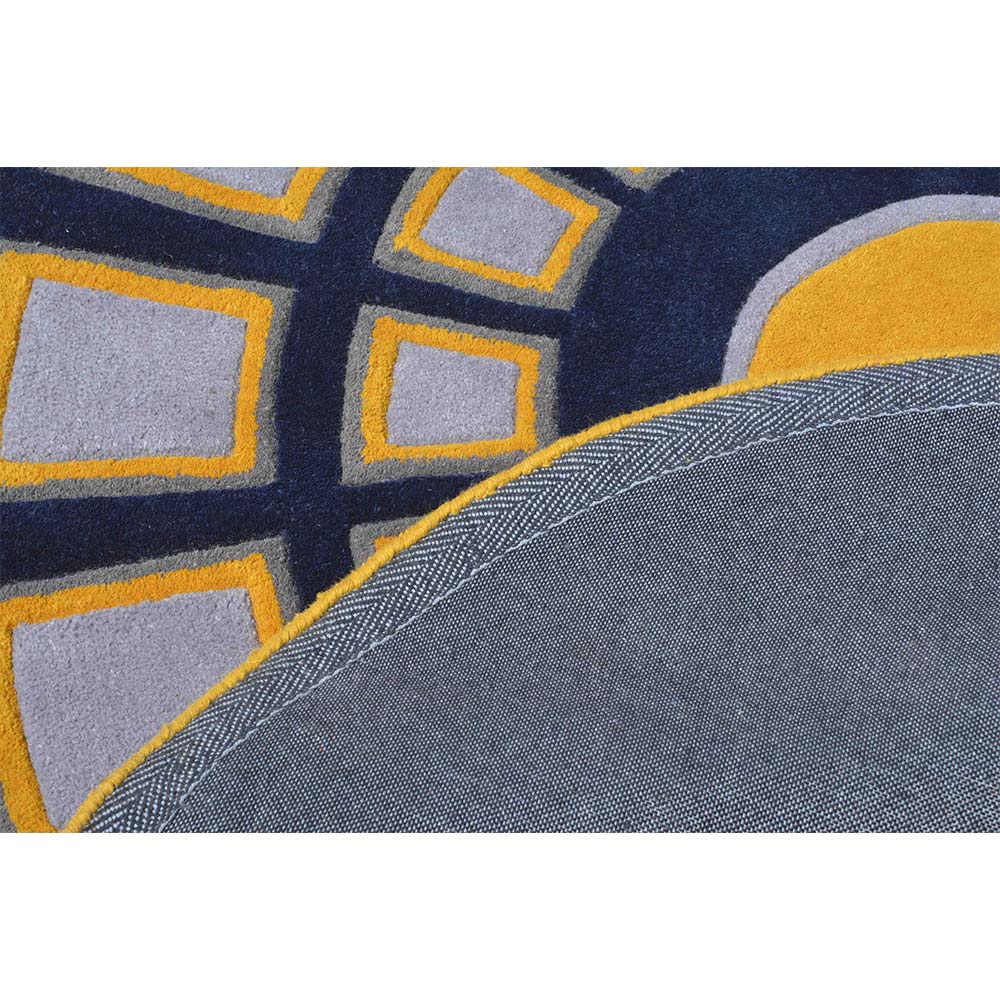Rugs, (Presto) ICHT1709C5X5, Multicolor Geometric Hand Tufted Round Wool Carpet - EL15998