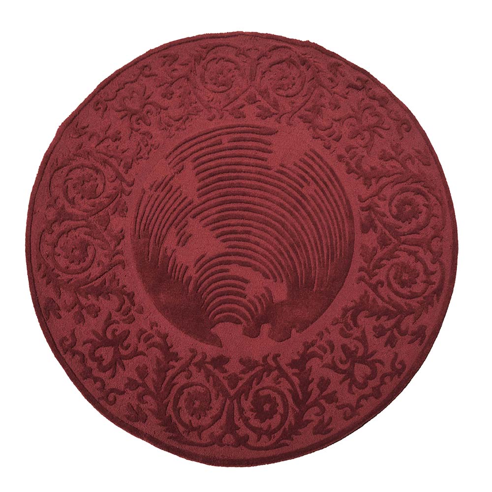 Rugs, (Presto) ICHT1711C6X6, Maroon Color Traditional Hand Tufted Round Wool Carpet - EL15999