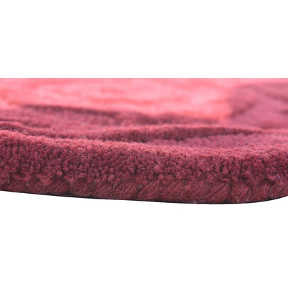 Rugs, (Presto) ICHT1711C6X6, Maroon Color Traditional Hand Tufted Round Wool Carpet - EL15999