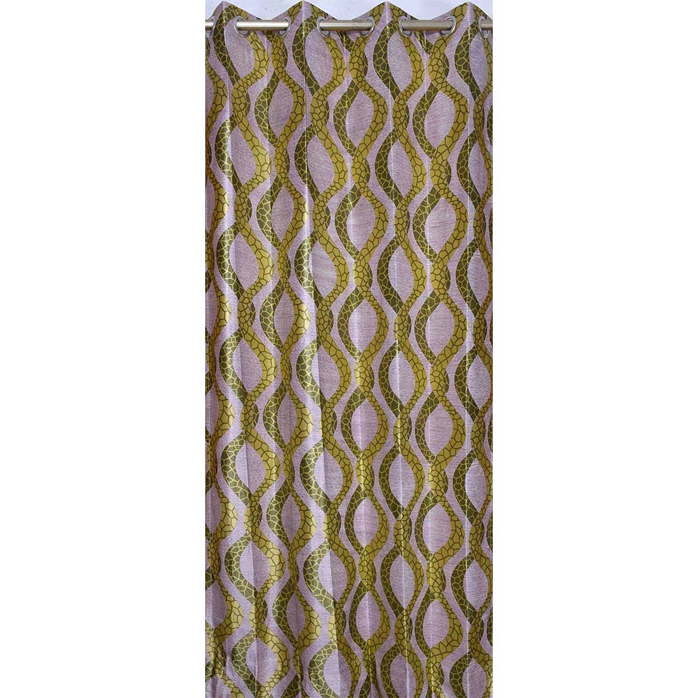 Curtain, (Presto) ICNNK278_W2, Green Color Abstract Jacquard Window Curtain 44 X 60 inches, Curtain-EL16044-44X60 inches