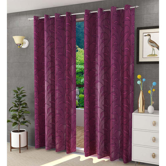 Curtain, (Presto) ICSST424_LD2, Pink colour solid Long Door curtain Set of 2, Curtain-EL16049-44X108 inches