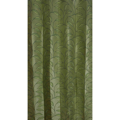 Curtain, (Presto) ICSST428_LD2, Green colour solid Long Door curtain Set of 2, Curtain-EL16051-44X108 inches