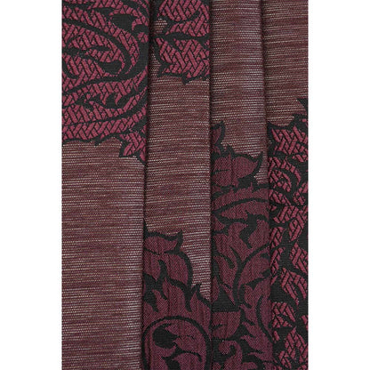 Curtain, (Presto) ICSST435_D2, Wine  colour Damask Door curtain Set of 2, Curtain-EL16052-44X84 inches