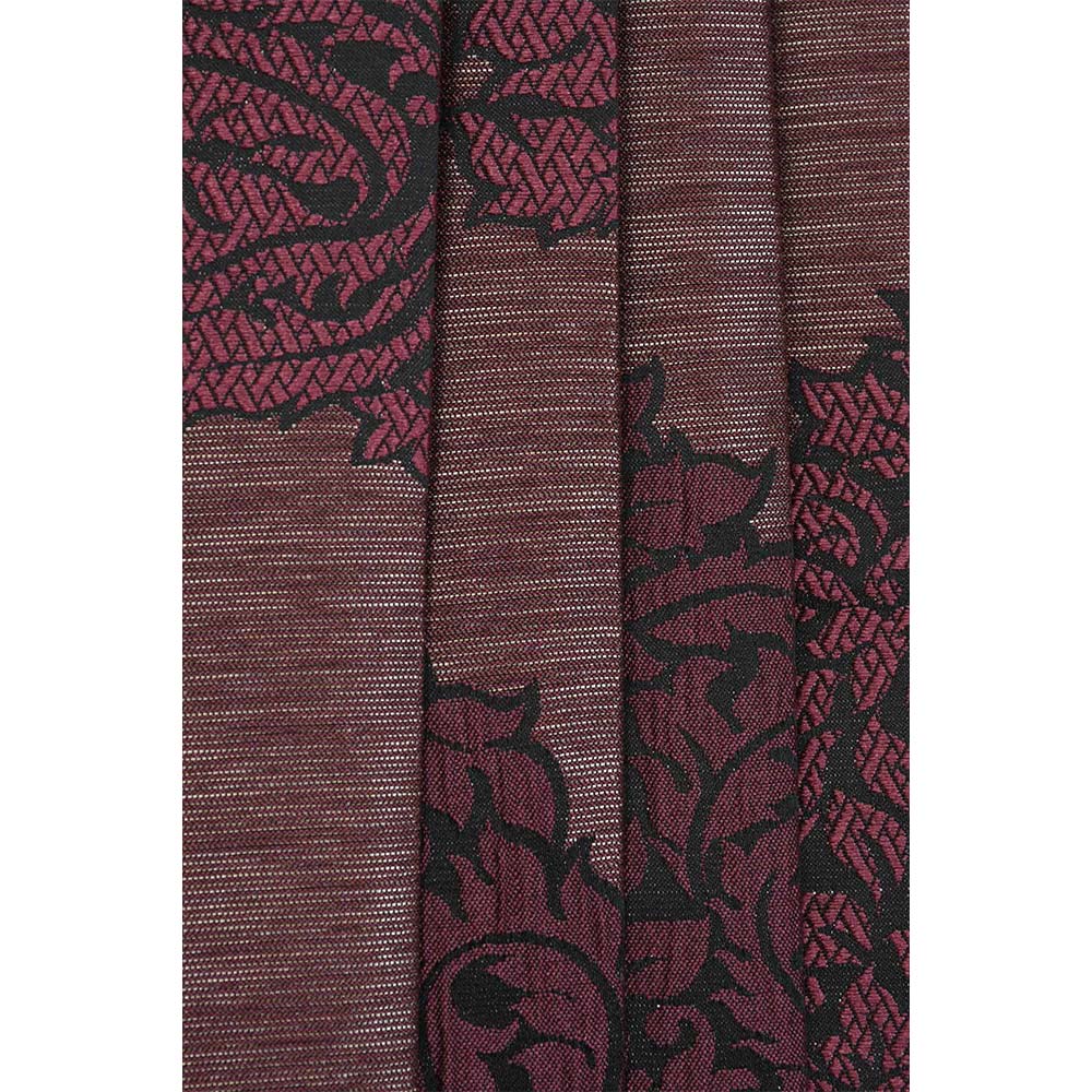 Curtain, (Presto) ICSST435_W2, Wine colour Damask Window curtain Set of 2, Curtain-EL16052-44X60 inches