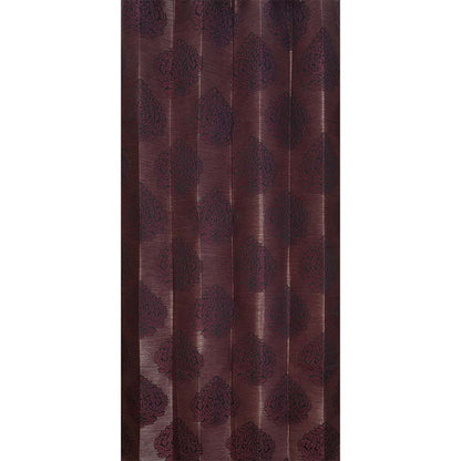 Curtain, (Presto) ICSST435_W2, Wine colour Damask Window curtain Set of 2, Curtain-EL16052-44X60 inches