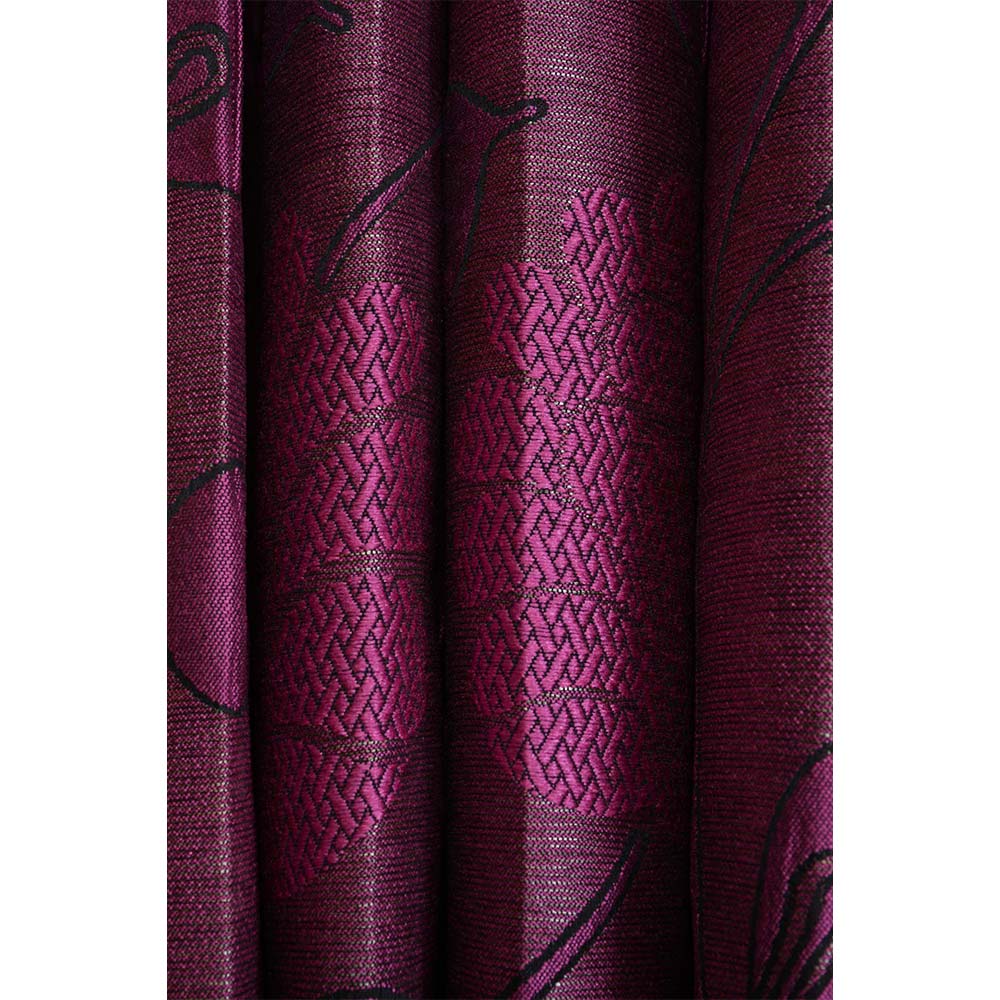 Curtain, (Presto) ICSST444_LD2, Pink colour Floral Long Door curtain Set of 2, Curtain-EL16053-44X108 inches