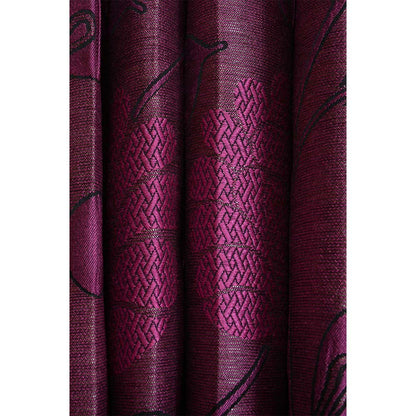 Curtain, (Presto) ICSST444_D2, Pink colour Floral Door curtain Set of 2, Curtain-EL16053