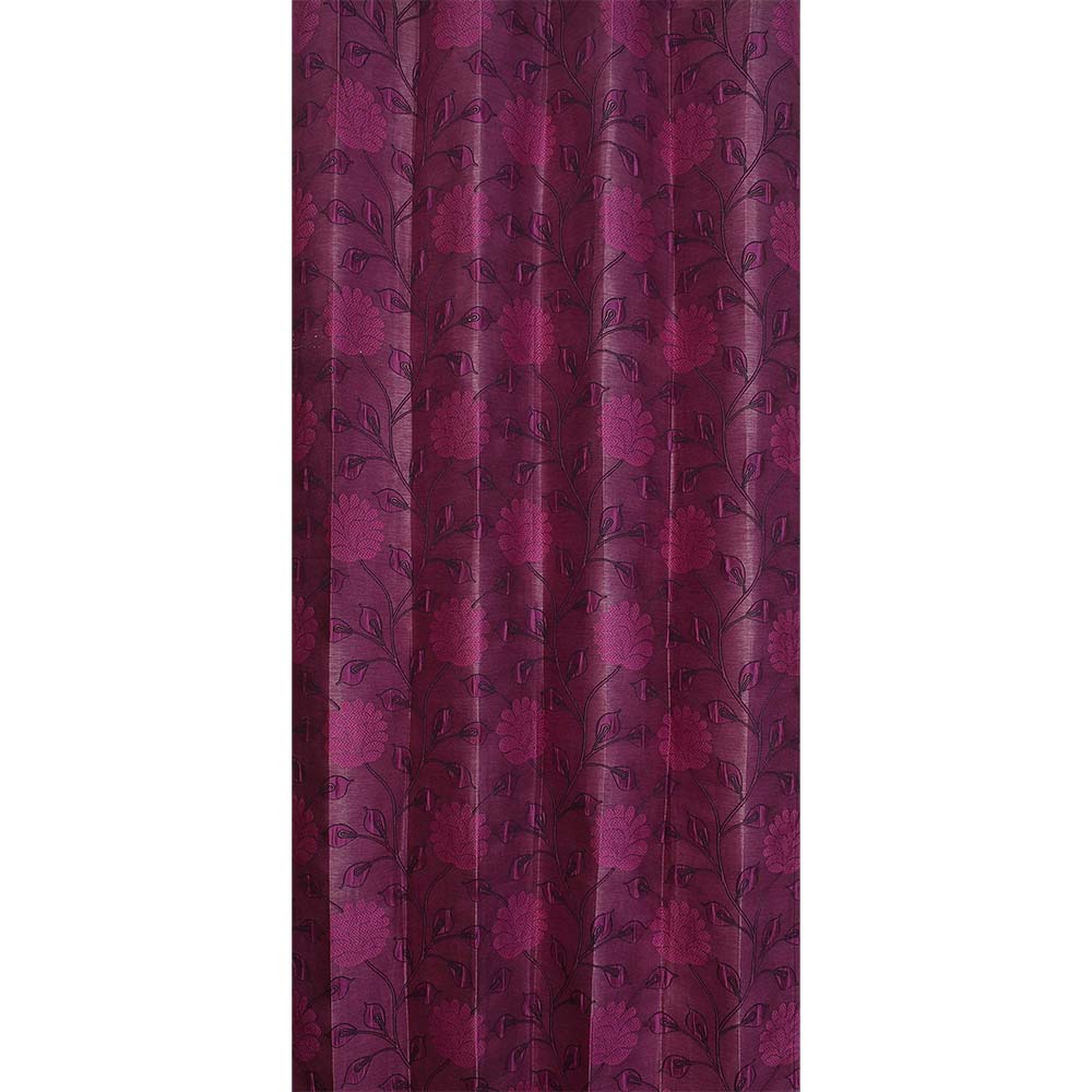 Curtain, (Presto) ICSST444_LD2, Pink colour Floral Long Door curtain Set of 2, Curtain-EL16053-44X108 inches