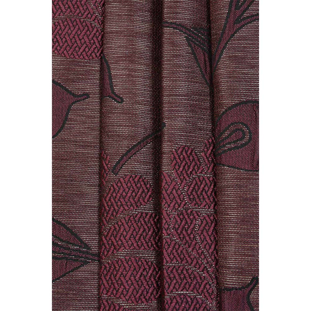 Curtain, (Presto) ICSST445_D2, Wine  colour Floral Door curtain Set of 2, Curtain-EL16054-44X84 inches