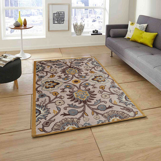 Rugs, (Presto) ICHT1353C5X8, Brown and Beige Traditional Hand Tufted Wool Carpet, Rug-EL16061