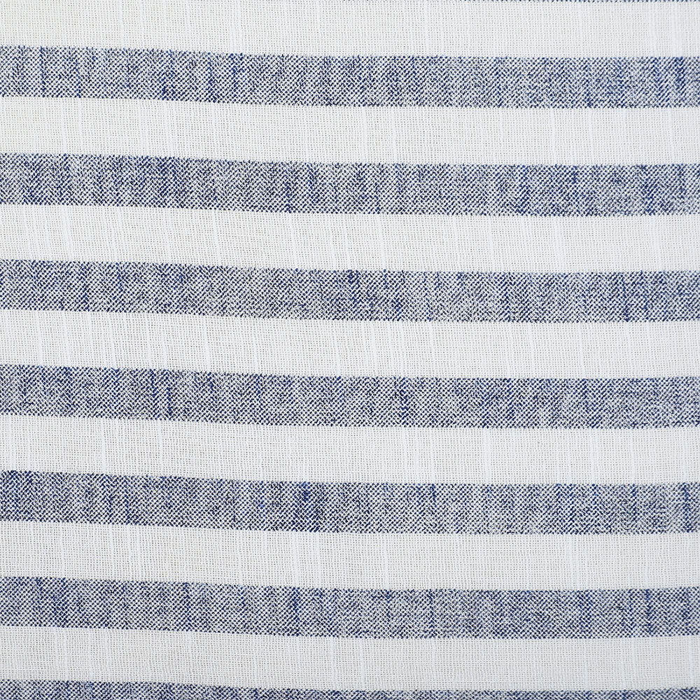 Cushion, (Cocotier) Cushion 6, Pure Linen Stripes Cushion with Frills on the Sides, Coconut Shell Button Closure at the Back, Cotton Ginning on the Inside, Cushion - EL16067