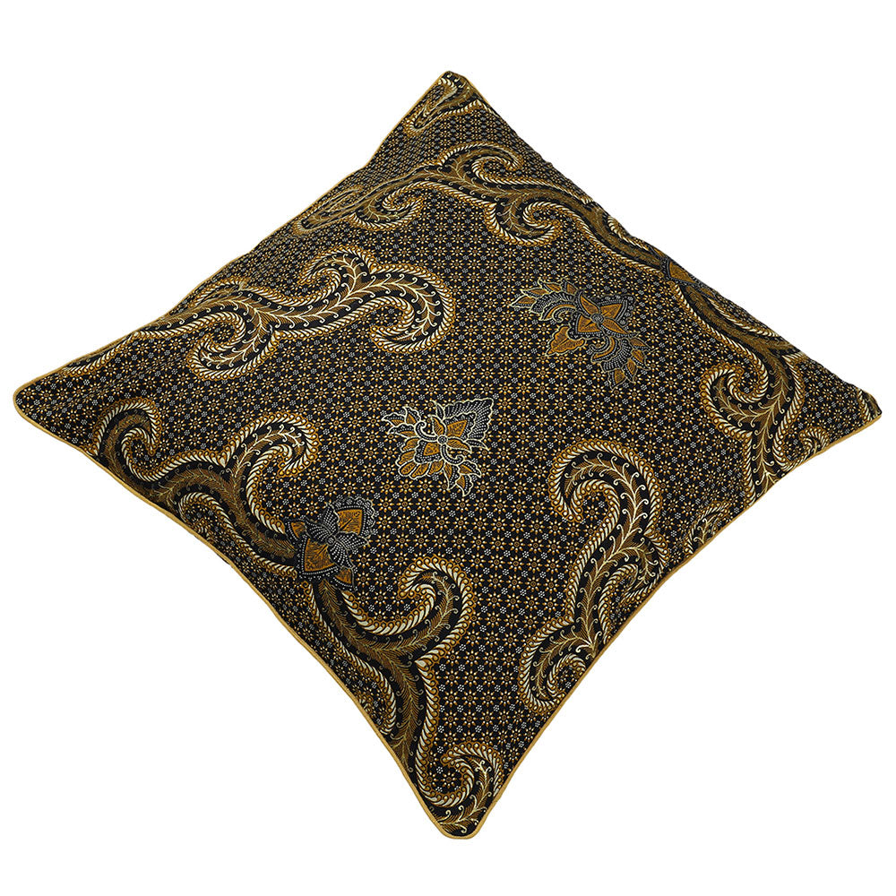 Cushion, (Cocotier) Cushion 7, Indonesian Batik Cotton Cushion with Piping on the Edges, Coconut Shell Button Closure at the Back, Cushion - EL16068