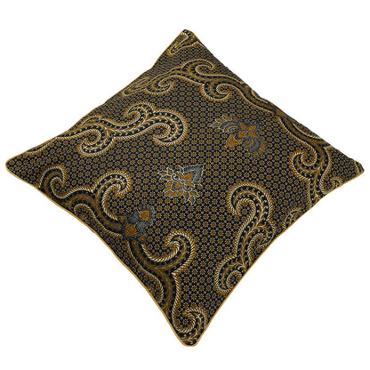 Cushion, (Cocotier) Cushion 7, Indonesian Batik Cotton Cushion with Piping on the Edges, Coconut Shell Button Closure at the Back, Cushion - EL16068