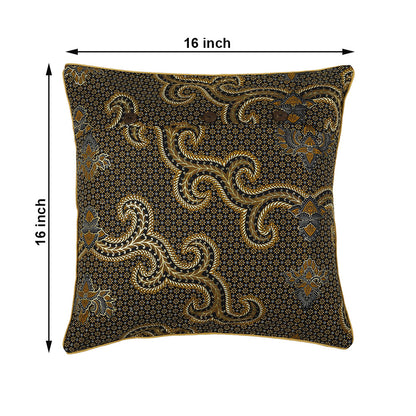 Cushion, (Cocotier) Cushion 7, Indonesian Batik Cotton Cushion with Piping on the Edges, Coconut Shell Button Closure at the Back, Cushion - EL16068