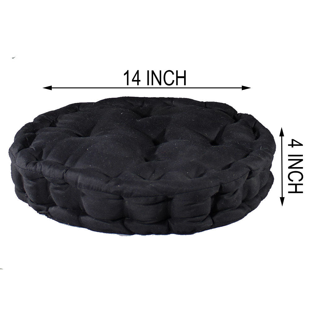 Cushion, Black Color Cushion, Cushion in Round Shape, Chair Pad, Chair Cushion, Cushion - EL16071