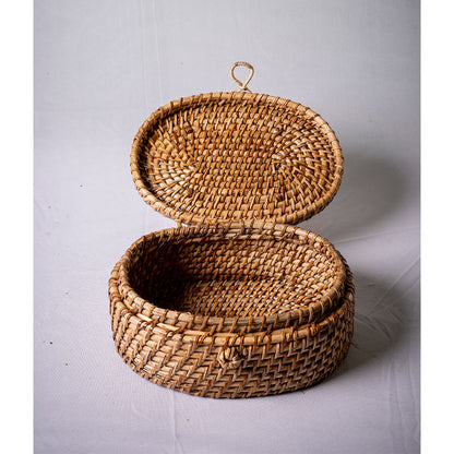 Table Accessory, TAA001(ASSAM ADMIRATION), Designer Oval Shaped Basket, Flower Basket, Storage Basket - EL16077