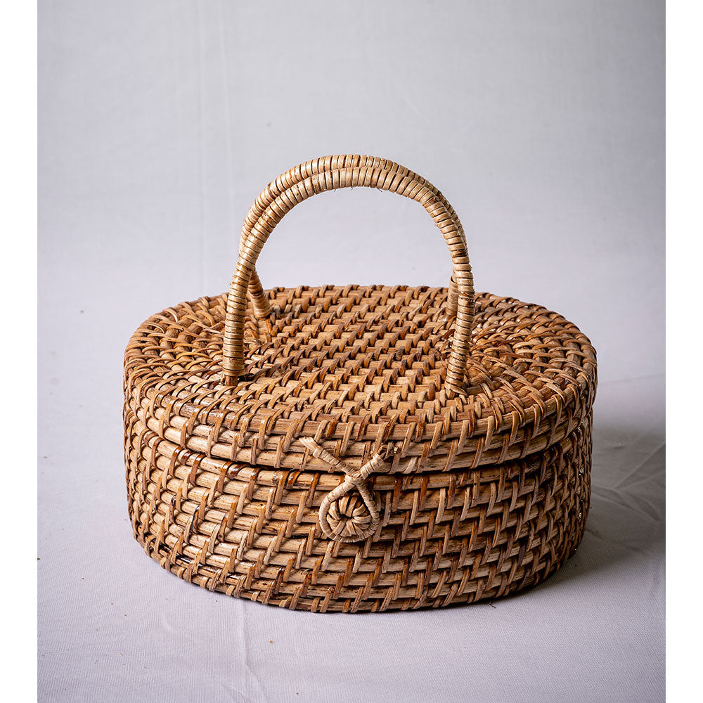 Table Accessory, TAA001(ASSAM ADMIRATION), Designer Oval Shaped Basket, Flower Basket, Storage Basket - EL16077