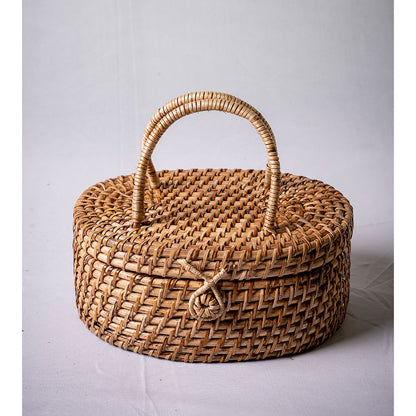 Table Accessory, TAA001(ASSAM ADMIRATION), Designer Oval Shaped Basket, Flower Basket, Storage Basket - EL16077