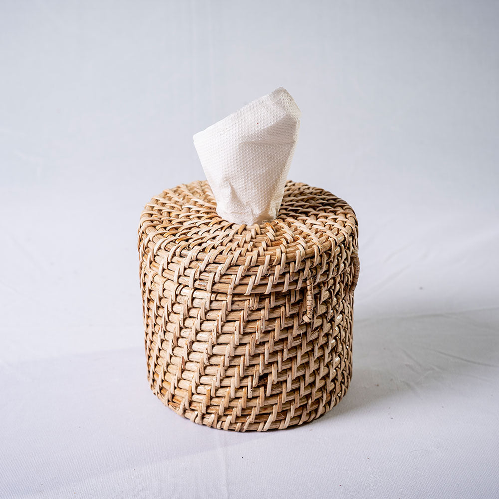 Table Accessory, TAA004(ASSAM ADMIRATION), Round Shaped Tissue Box, Tissue Box - EL16079