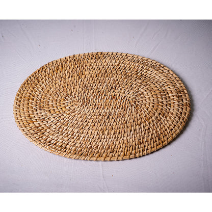 Table Linen, TAA016(ASSAM ADMIRATION), Oval Shaped Placemat, Table Mat, Dining Table Mat, Table Placemat - EL16087