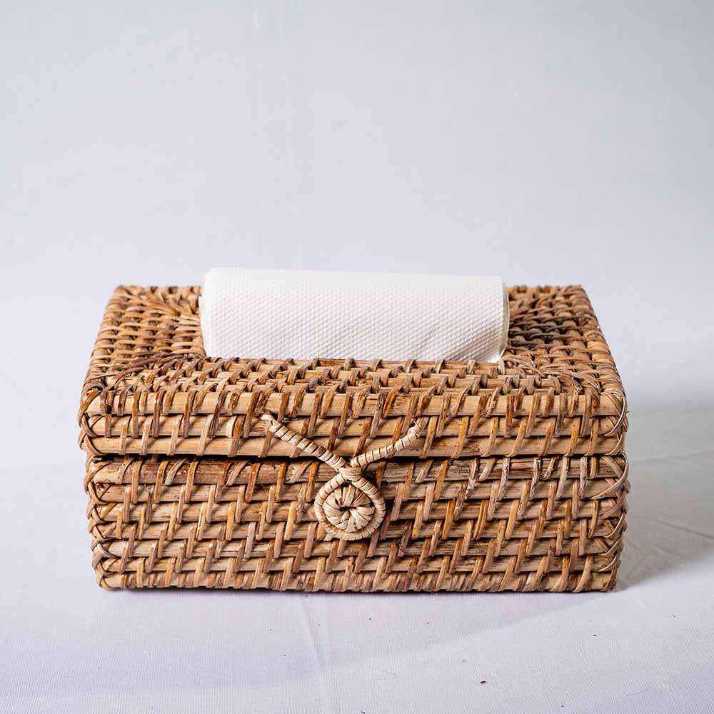 Table Accessory, TAA018(ASSAM ADMIRATION), Square Shape Tissue Box, Woven Tissue Box, Tissue Box - EL16089