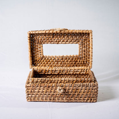 Table Accessory, TAA018(ASSAM ADMIRATION), Square Shape Tissue Box, Woven Tissue Box, Tissue Box - EL16089