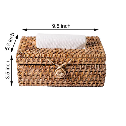 Table Accessory, TAA018(ASSAM ADMIRATION), Square Shape Tissue Box, Woven Tissue Box, Tissue Box - EL16089