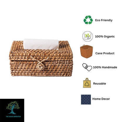 Table Accessory, TAA018(ASSAM ADMIRATION), Square Shape Tissue Box, Woven Tissue Box, Tissue Box - EL16089