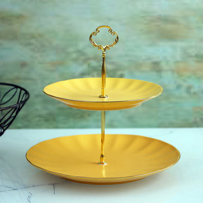 Cake & Dessert Stand, AVA-CX-01C(A Vintage Affair), Designer Ceramic Classic Cake Stand - Yellow, Cake & Dessert Stand - EL16093