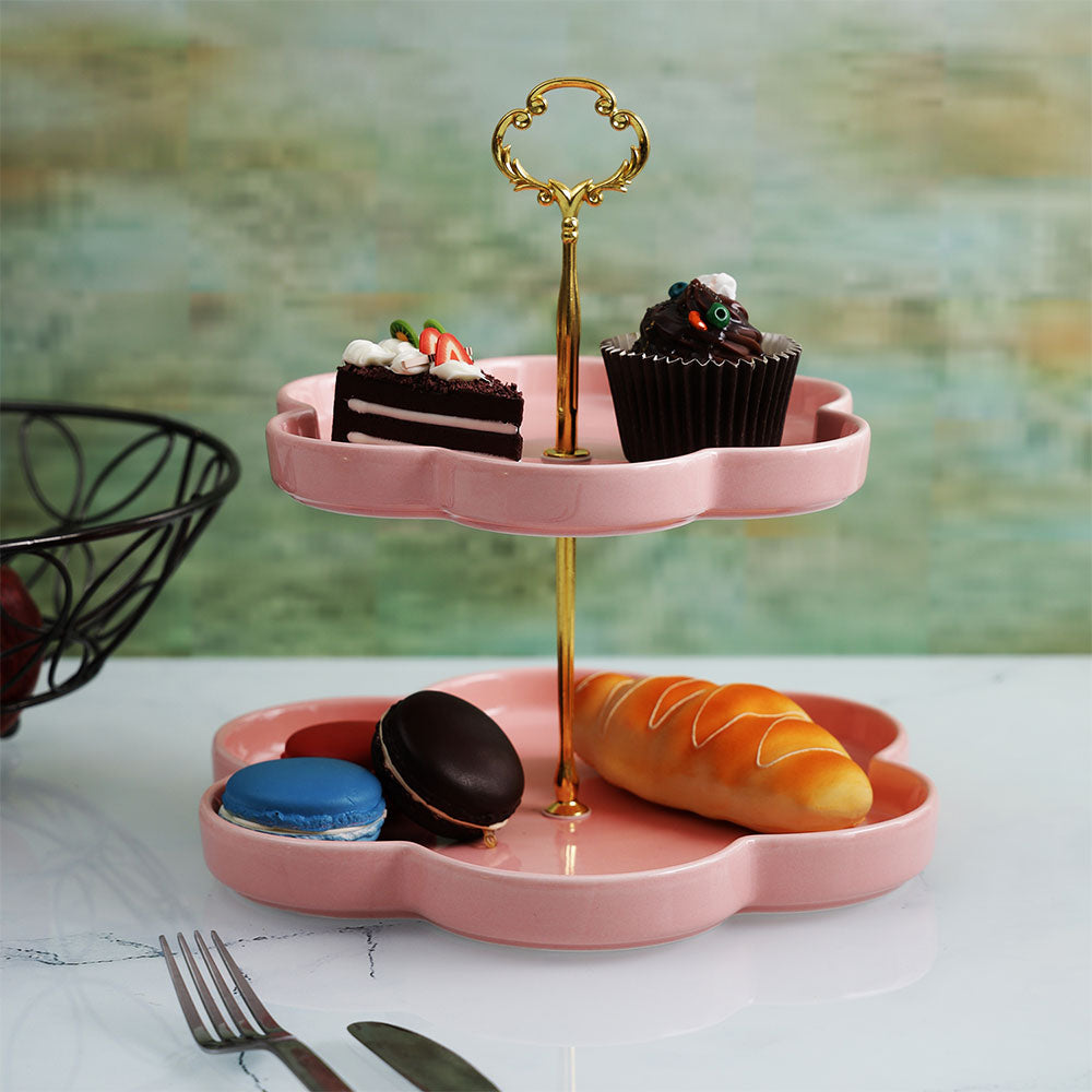 Cake & Dessert Stand, AVA-CX-03(A Vintage Affair), Pink Cloud Shaped Ceramic Cake Stand, Cake & Dessert Stand - EL16095