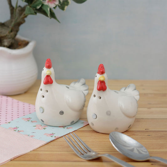 Salt & Pepper Shakers, AVA-GS3-06(A Vintage Affair), White Hens Salt and Pepper Set, Salt & Pepper Shakers - EL16098