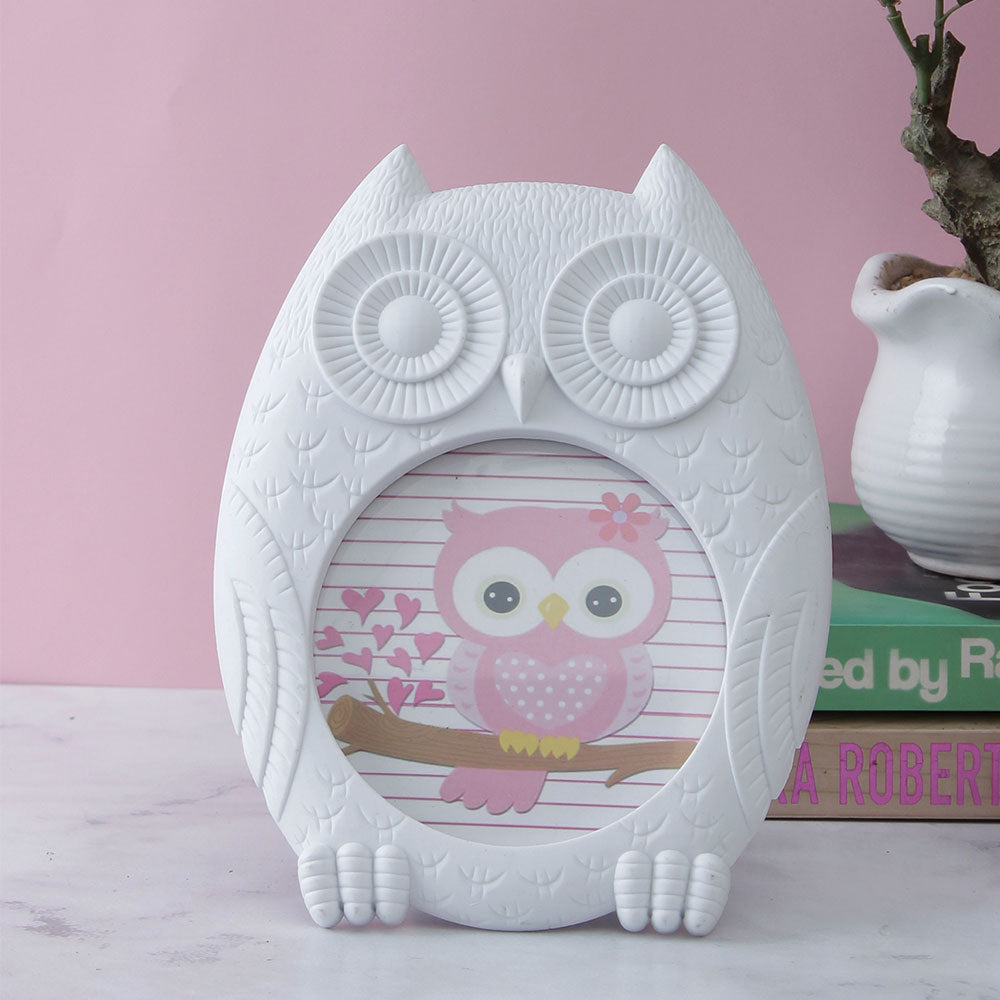 Photo Frame, AVA-XK3-04(A Vintage Affair), White Owl Round Photo Frame , Photo Frame - EL16102