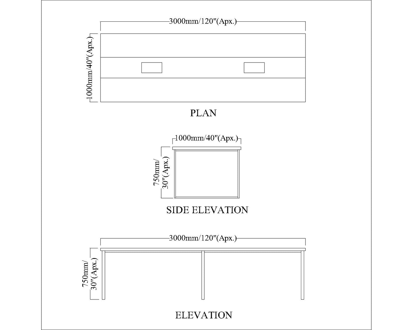 Meeting Table, Conference Table, Office Table, 3 Pop-up Box in Meeting Table (8 Seater), Meeting Table in White & Black Color, MS Leg in Black Powder Coating- EL17001