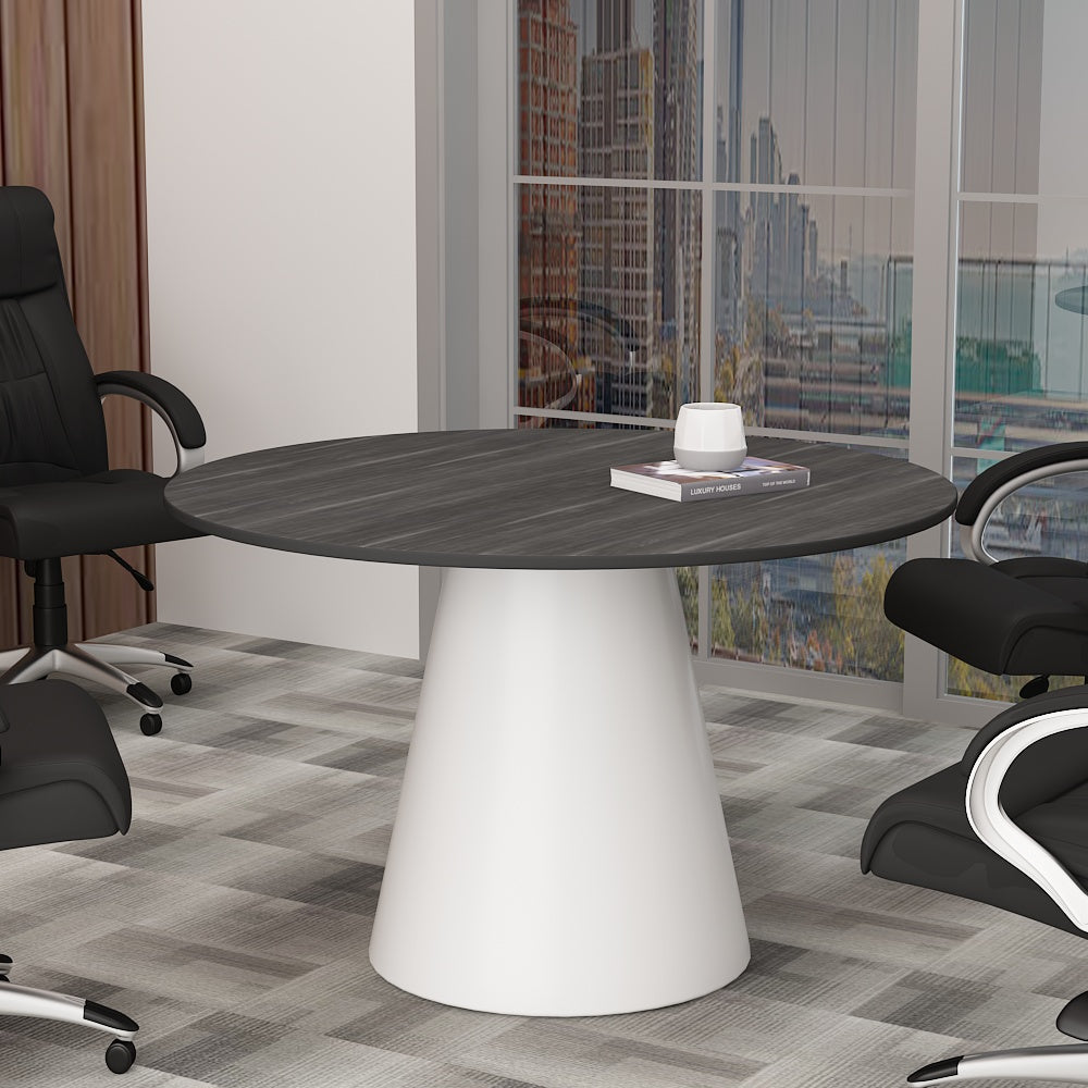 Meeting Table, Conference Table, Office Table, Round Shape Meeting Table ( 4 Seater) , Meeting Table in Grey & White Color, Meeting Table - EL17003