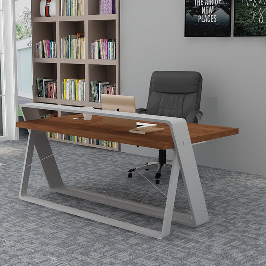 Office Table, MD Table,Office Table in Wood & Grey Color, Office Table with MS Leg, Office Table - EL19000