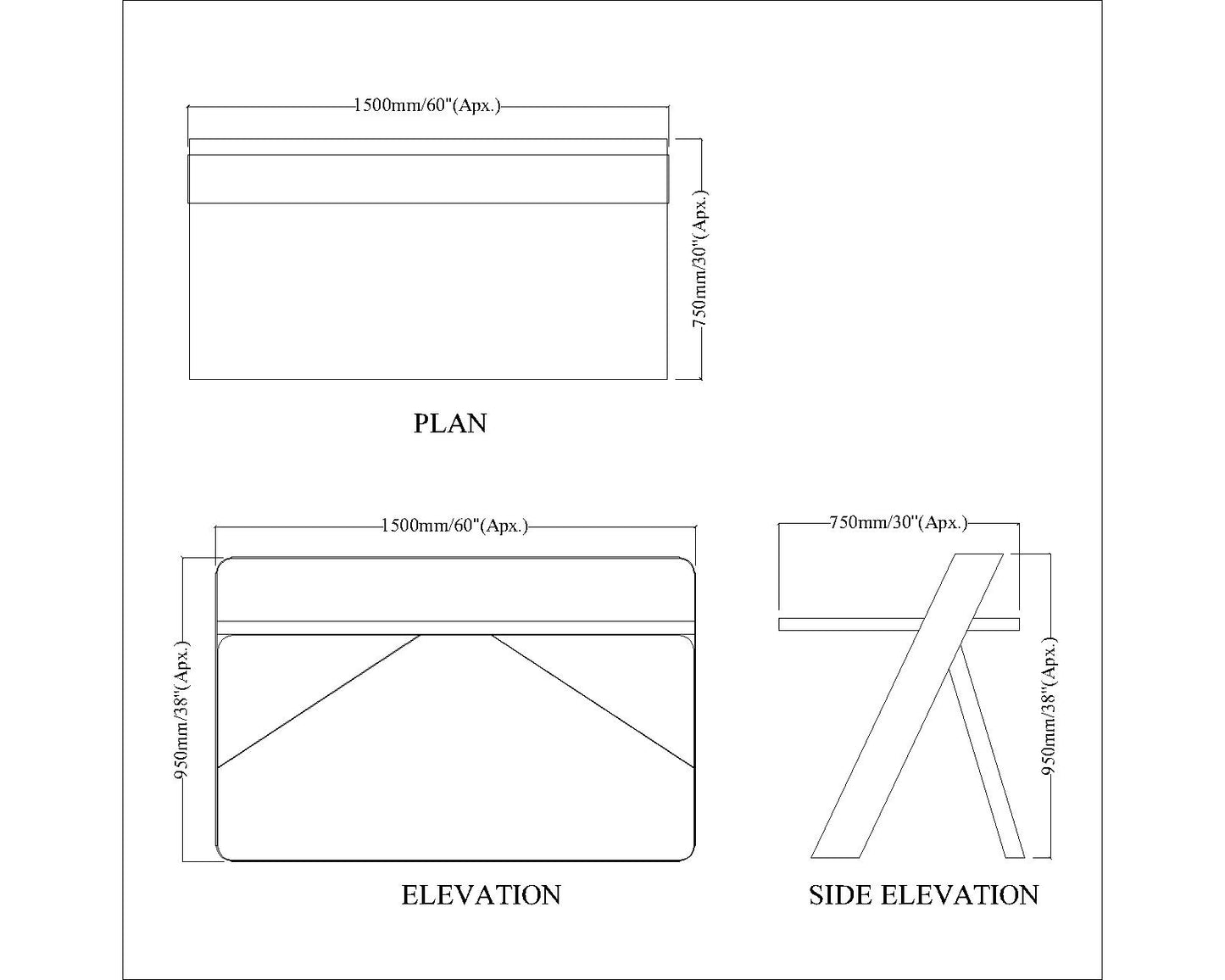 Office Table, MD Table,Office Table in Black & White Color, Office Table with MS Leg, Office Table - EL19001