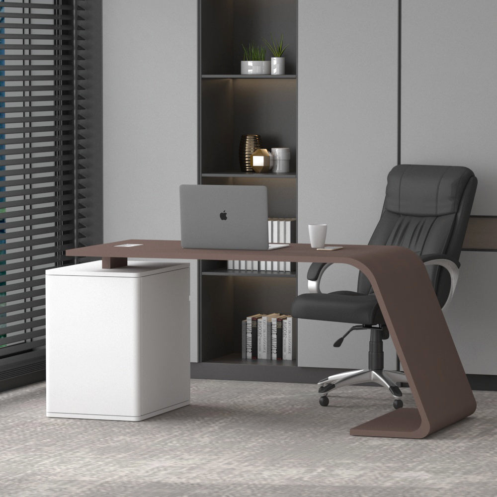 Office Table, MD Table,Office Table in Brown & White Color, Office Table - EL19002