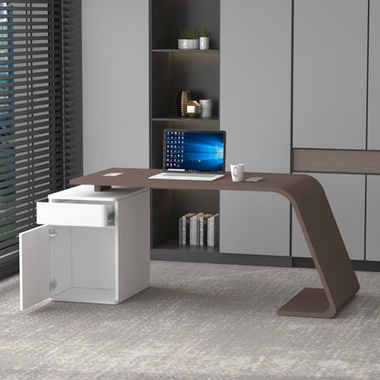 Office Table, MD Table,Office Table in Brown & White Color, Office Table - EL19002