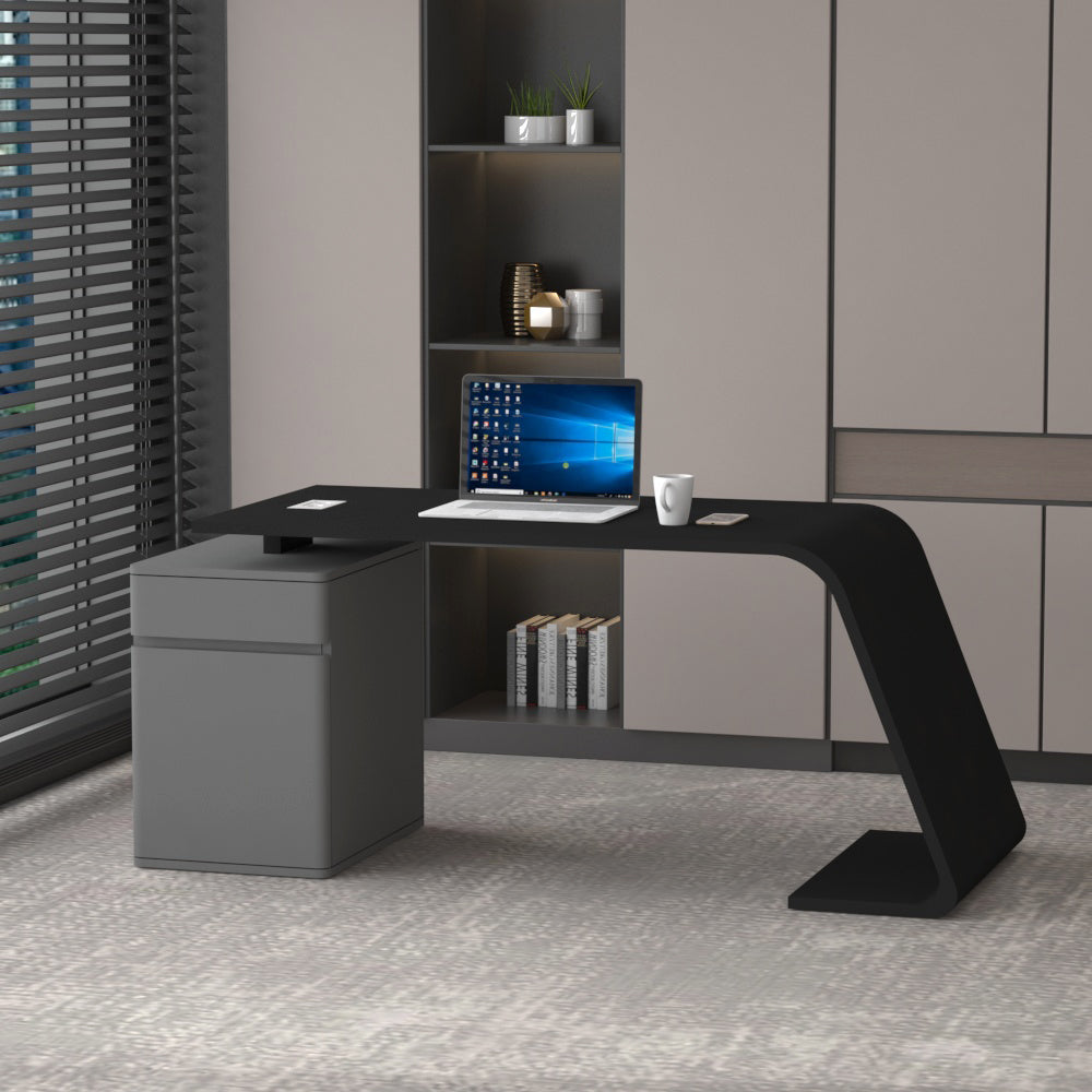 Office Table, MD Table,Office Table in Black & Grey Color, Office Table - EL19003