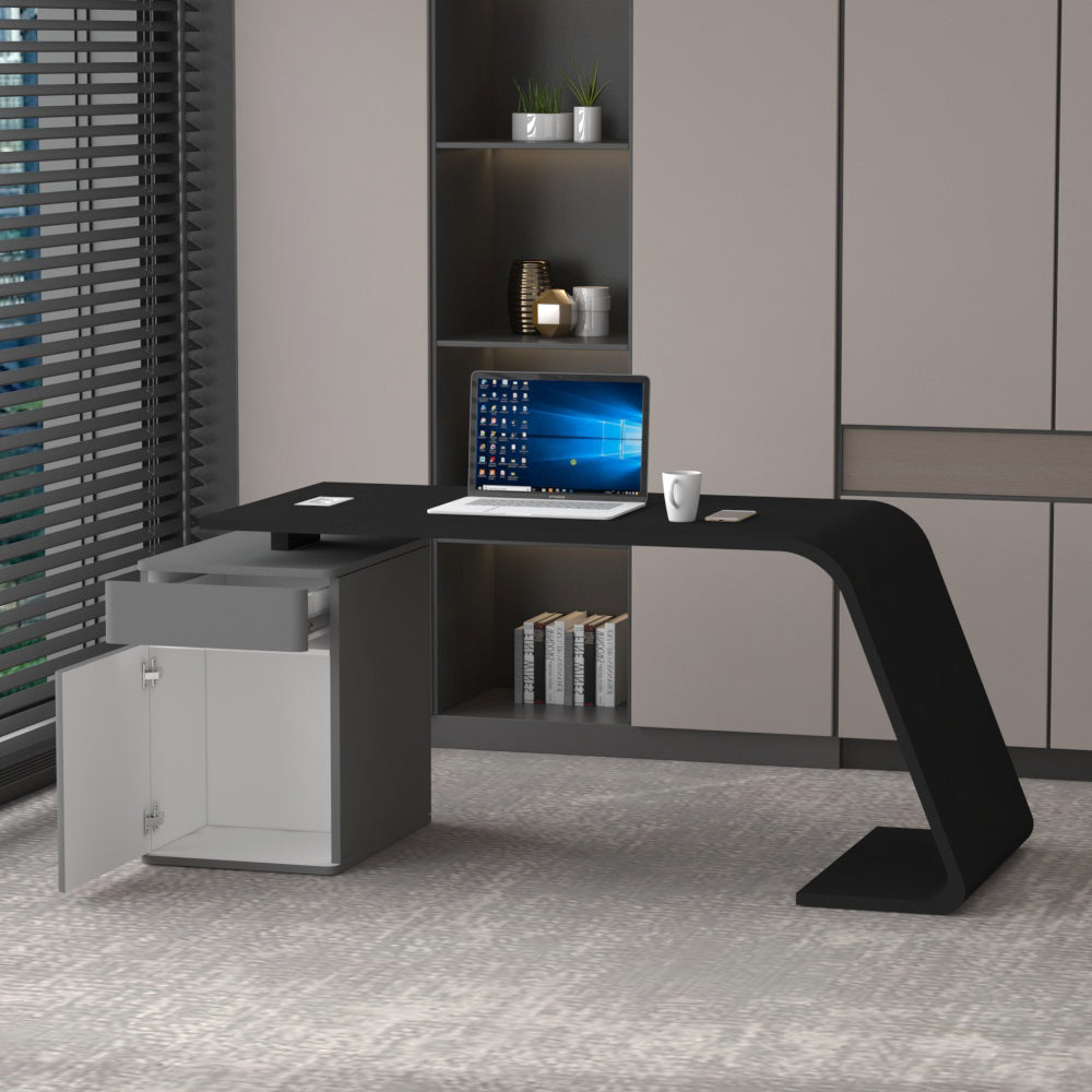 Office Table, MD Table,Office Table in Black & Grey Color, Office Table - EL19003