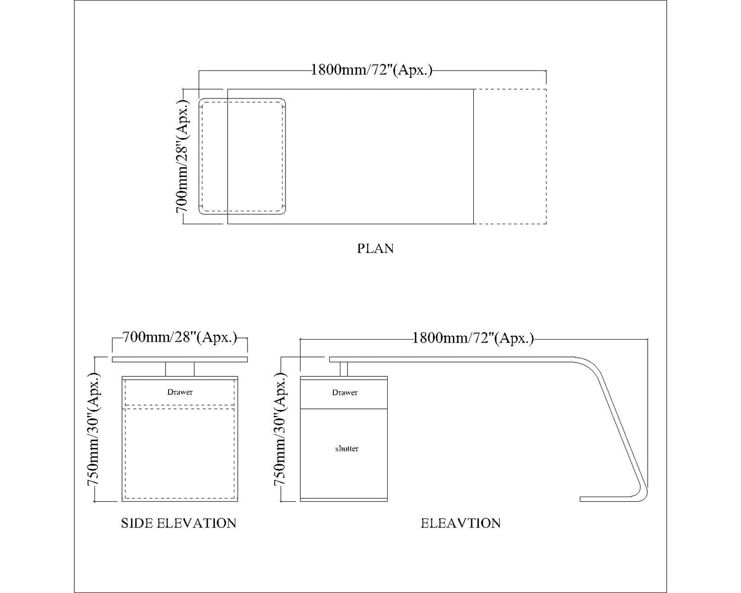 Office Table, MD Table,Office Table in Black & Grey Color, Office Table - EL19003