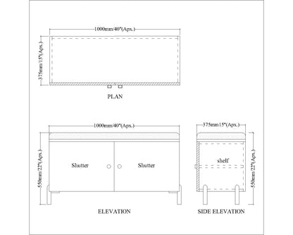 Green Shoe Rack with Seating, Buy Low Height Shoe Cabinet with Storage Online  EL-2002