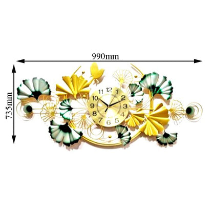 Clocks, Clocks for Home, Designer Clock, Clock in Golden & Green Color, Clocks - EL2070