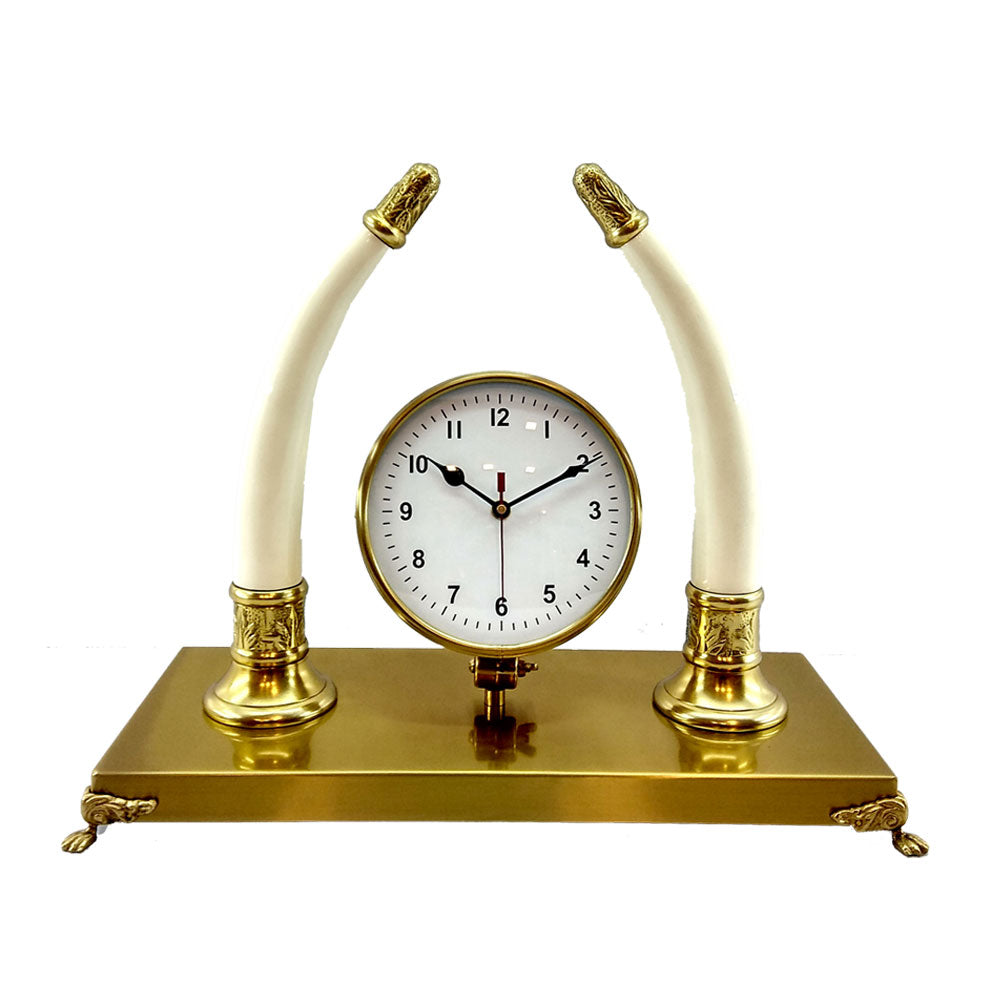 Clock, Clock for Table, Clock in White & Golden Color, Clocks - EL2074