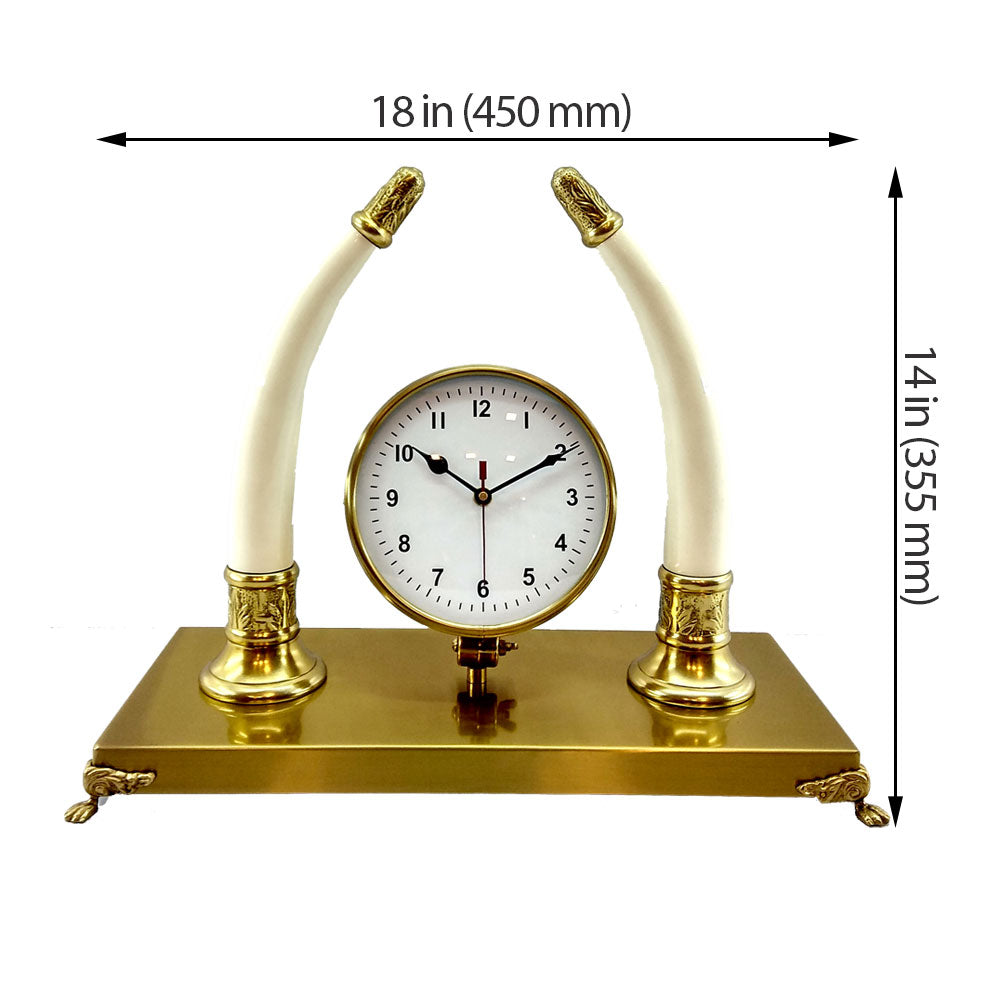 Clock, Clock for Table, Clock in White & Golden Color, Clocks - EL2074