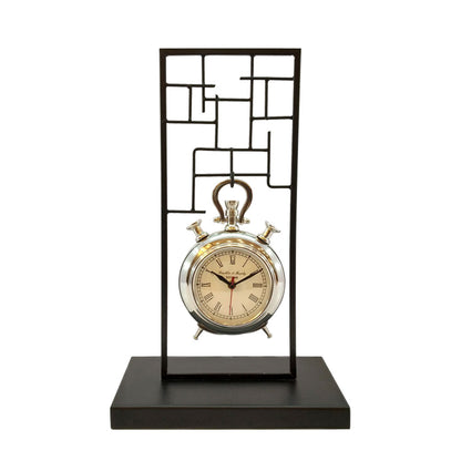 Clock, Clock for Table, Clock in Black & Silver Color, Clocks - EL2078