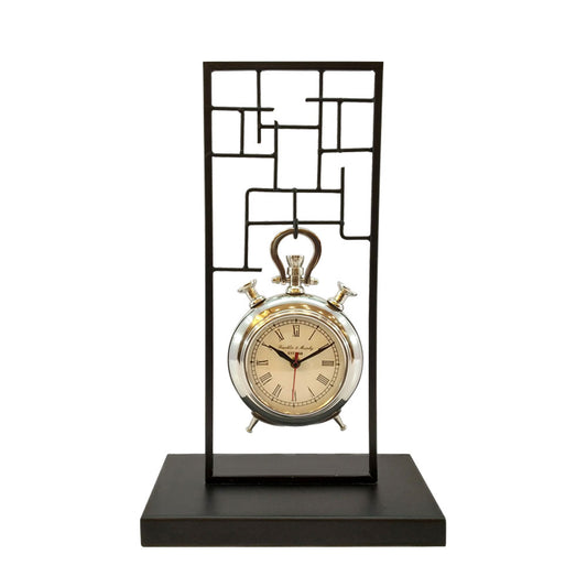 Clock, Clock for Table, Clock in Black & Silver Color, Clocks - EL2078